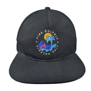 Pink Dolphin Snapback Hat Black OSFA Adjustable Solid Outdoor